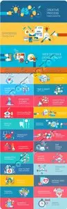Banners flat design elements vector 8