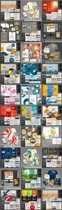 Corporate identity template and tri-fold brochure collection vector 2