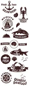 Logos Seafood Vector Set