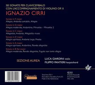 Sezione Aurea - Ignazio Cirri: Six Sonatas, Op. II (2018)