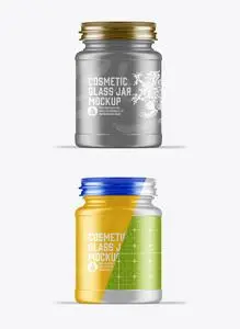 Metallic Cream jar Mockup 548539631