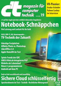ct Magazin für Computertechnik No 19 vom 22. August 2015