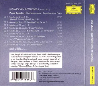 Emil Gilels - Ludwig van Beethoven: Piano Sonatas (1996) 9 CD Box Set, Reissue 2006