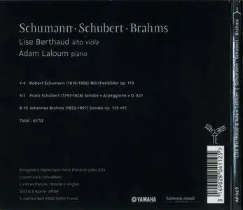 Lise Berthaud & Adam Laloum - Schumann Schubert Brahms (2013) {Aparte}