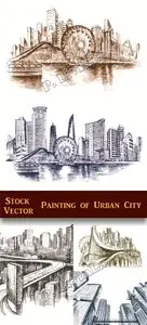 Stock Vector - Painting of Urban City
