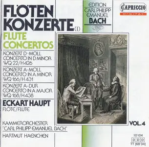 C. P. E. Bach, Hartmut Haenchen, Eckart Haupt - Flötenkonzerte (I) Vol. 4 (Capriccio 10 104) (GER 1988)