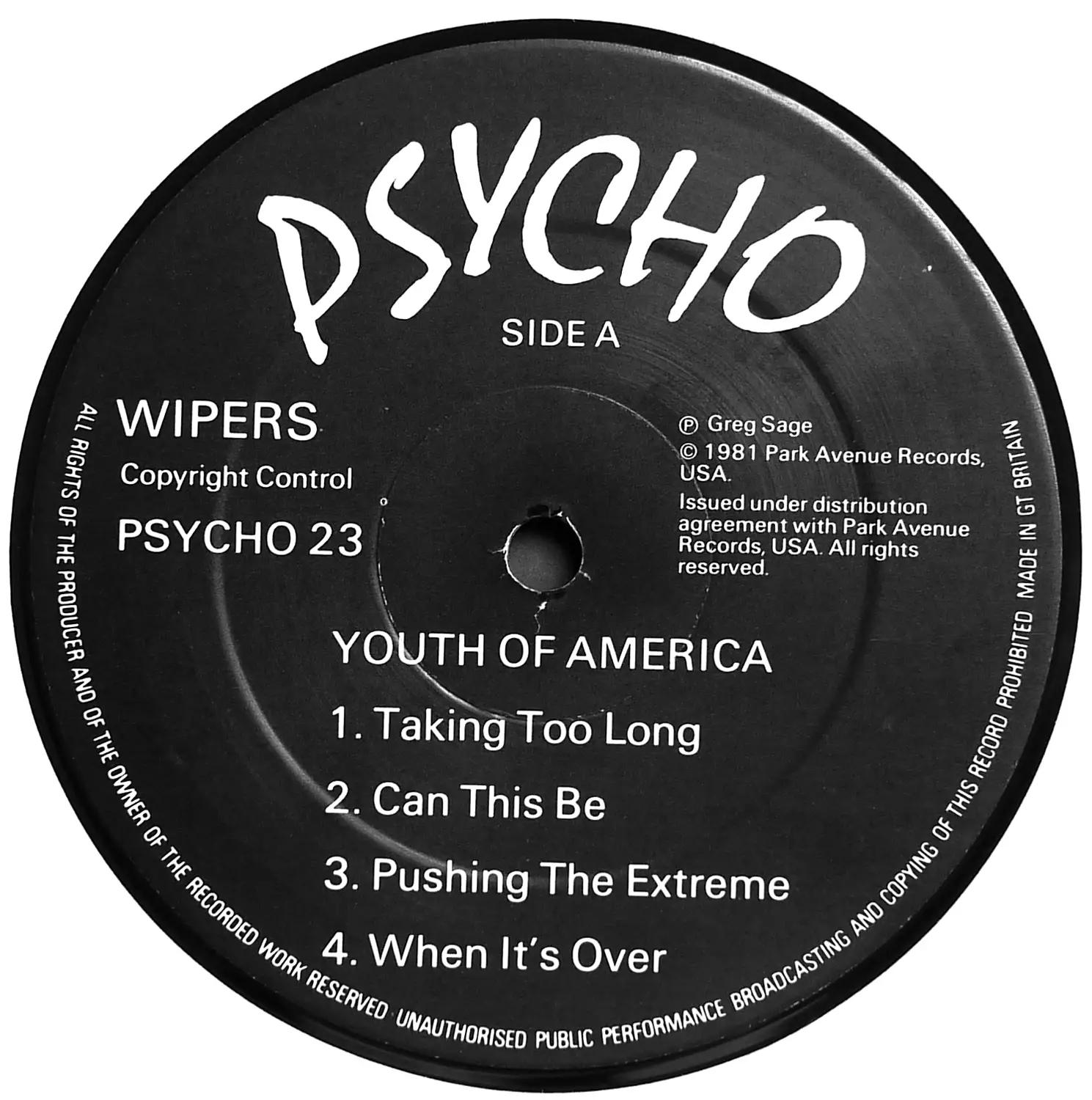Wipers - Youth of America (UK Original) Vinyl rip in 24 Bit/96 Khz + CD