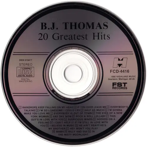 B.J. Thomas - 20 Greatest Hits (1990) {FST/Highland Music} / AvaxHome