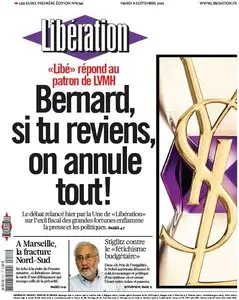 Libération du Mardi 11 Septembre 2012