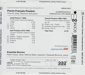 Ensemble Blumina - Previn / Francaix / Poulenc: Trios (2013) {Hybrid-SACD // EAC Rip}