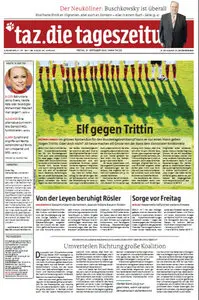 Tageszeitung TAZ vom 21 September 2012