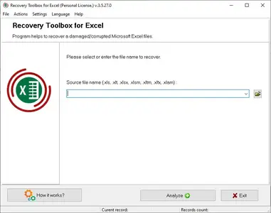 Recovery Toolbox for Excel 3.8.45 Multilingual