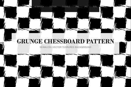 EE - Grunge Black Chessboard Seamless Pattern L7NY4UK