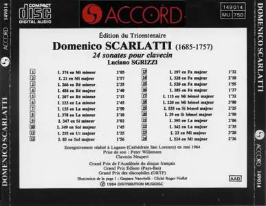 Luciano Sgrizzi - Scarlatti: Vingt-quatre sonates pour clavecin (1984)