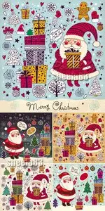 Funny Christmas Cards Vector 3