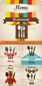 Restaurant menu card design set 12