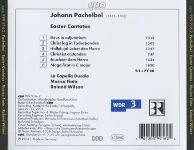 Roland Wilson, Musica Fiata, La Capella Ducale - Johann Pachelbel: Easter Cantatas (2004)