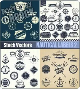 Nautical labels 2 - Stock Vector