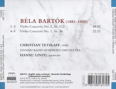 Christian Tetzlaff, Finnish Radio Symphony Orchestra, Hannu Lintu - Bela Bartók: Violin Concertos Nos. 1 & 2 (2018)