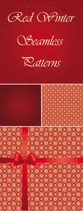 Red Winter Seamless Patterns