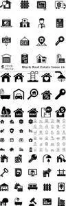 Vectors - Black Real Estate Icons 10