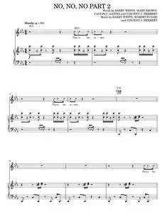 No, No, No Part II - Destiny's Child, Glee TV Series, Glee Cast, The Warblers (Piano-Vocal-Guitar)