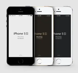 iPhone 5S 3 Colors Mock-up PSD