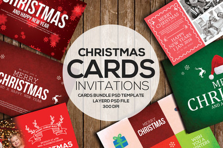 CreativeMarket - 6 Christmas Cards Bundle