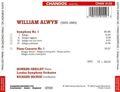 William Alwyn: Symphony No.1 & Piano Concerto No.1 (London Symphony Orchestra,  Richard Hickox)