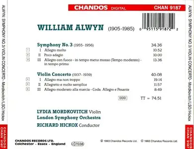 William Alwyn - Symphony No.3 & Violin Concerto (LSO, Richard Hickox, Lydia Mordkovitch Violin)