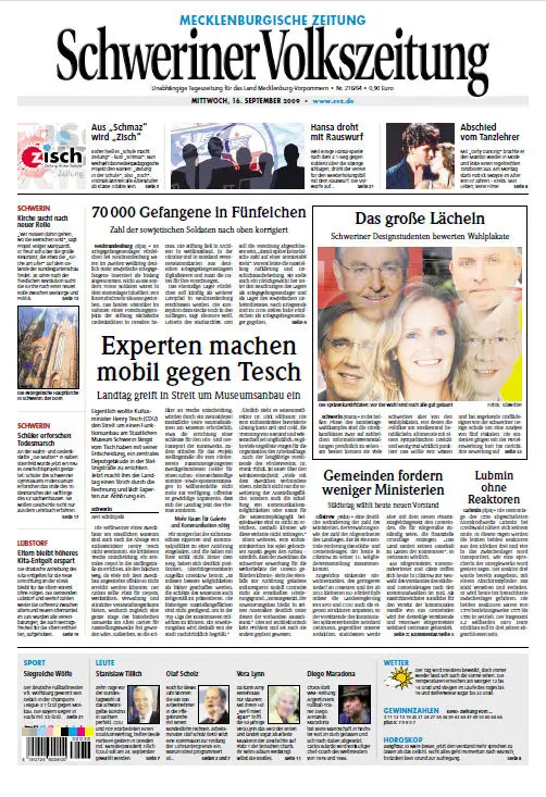 Schweriner Volkszeitung 16.09.2009