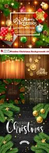 Vectors - Wooden Christmas Backgrounds 18