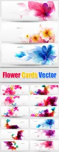 Color Flowers Banners Vector