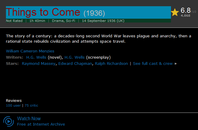 Things to Come (1936)