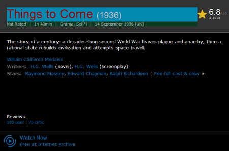 Things to Come (1936)