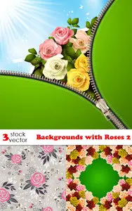 Vectors - Backgrounds with Roses 2