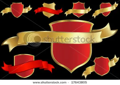 Vector Set of Shields with Ribbons