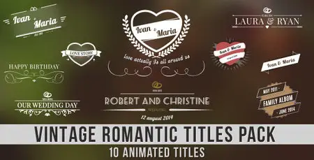 Vintage Romantic Titles Pack - Project for After Effects (VideoHive)