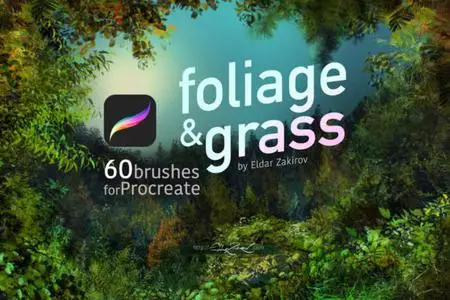 60 Foliage & Grass Brushes for Procreate