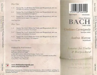 Giuliano Carmignola, Andrea Marcon - Johann Sebastian Bach: Sonatas for Violin & Harpsichord (2002)