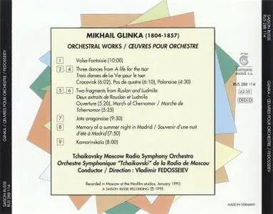 Tchaikovsky Moscow RSO, Vladimir Fedoseyev - Mikhail Glinka: Orchestral Works (1995)