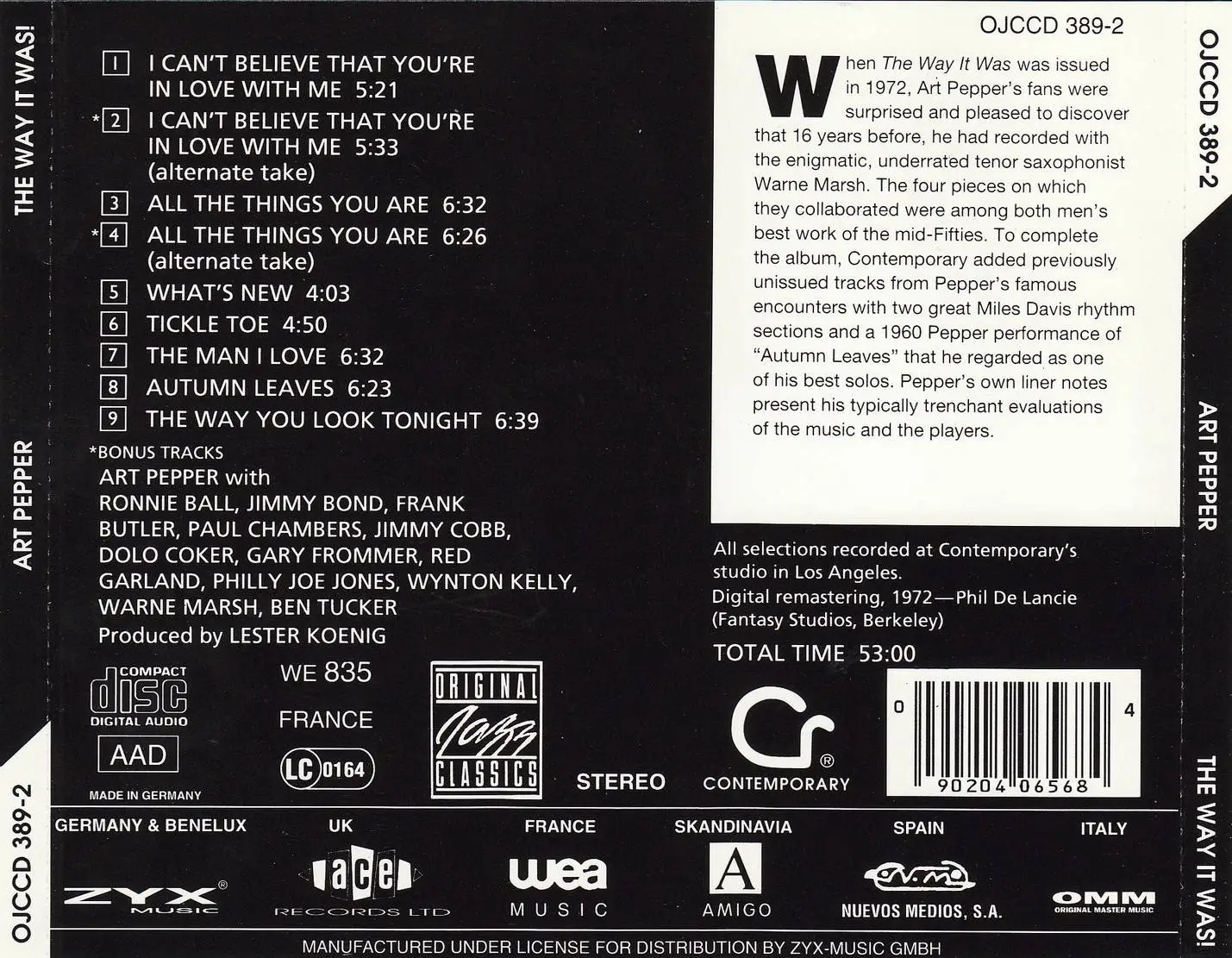 Art Pepper - The Way It Was (1960) {Contemporary OJCCD 389-2 rel 1992}