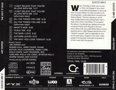 Art Pepper - The Way It Was (1960) {Contemporary OJCCD 389-2 rel 1992}