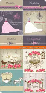Invitation wedding vector set 8