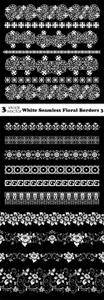 Vectors - White Seamless Floral Borders 3