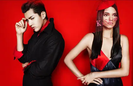 Kendall Jenner and Kris Wu by Mario Testino for Vogue China July 2015