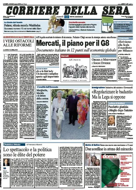 Il Corriere della Sera (06-07-09)