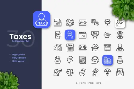 EE - Taxes Outline Icons BBVMTXW