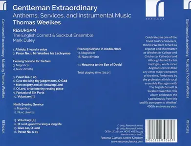 Mark Duley, Resurgam, The English Cornett & Sackbut Ensemble - Thomas Weelkes: Gentleman Extraordinary (2023)