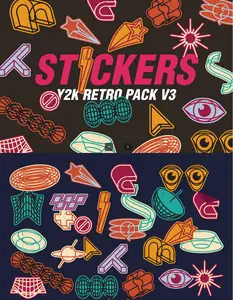 EE - Y2K Retro Stickers Pack V3 XCDA29K